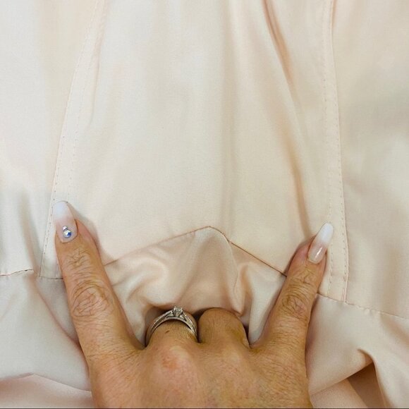 Azazie Elegant Floor Length Sleeveless Prom Wedding Guest Dress Light Peach - Picture 9 of 14